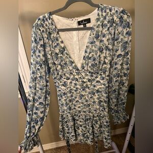 Lulus blue/ white floral dress.  Women’s size Large.